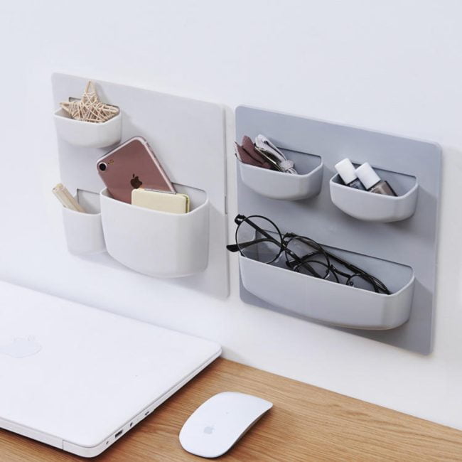 Wall storage rack plastic organizer