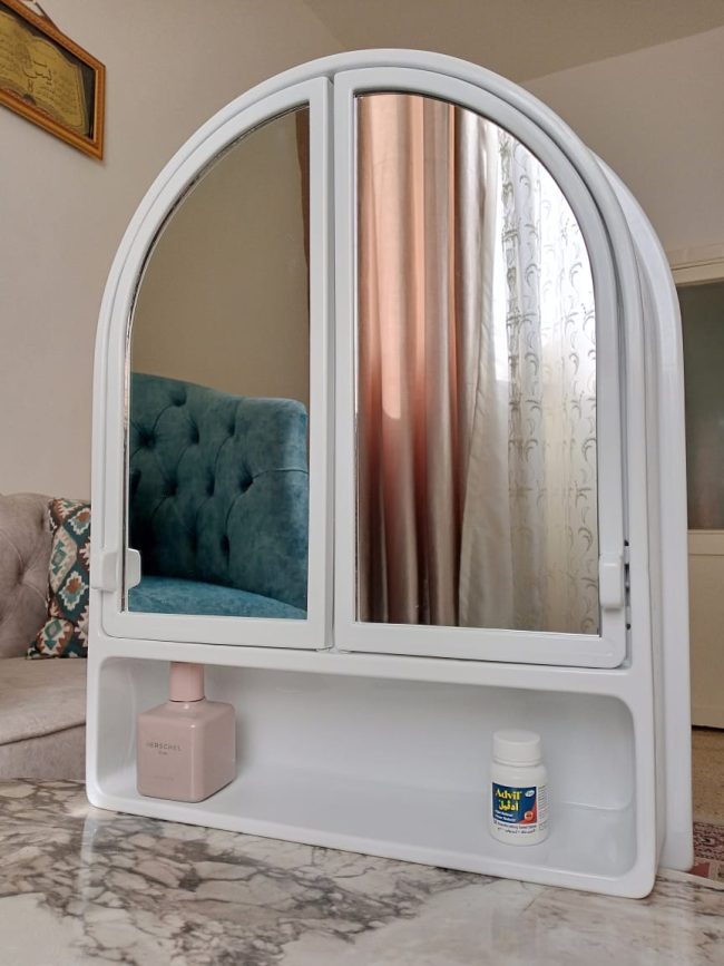 Multipurpose Mirror Cabinet Plastic Wall Shelf