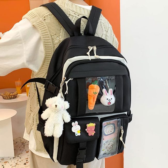 Stylish and functional backpack for Students, Trendy Teens, and College Goers - 5 pieces in set