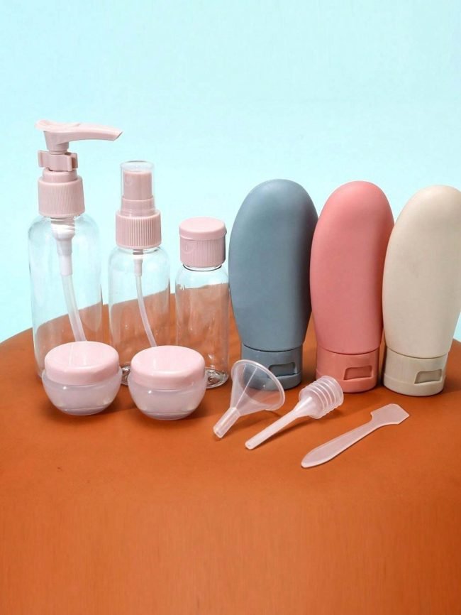 Travel Bottle Set with Bag, Leak-Proof, Travel Bottles for Toiletries, Portable Travel Accessories for Shampoo, Cosmetics, Lotion, Conditioner