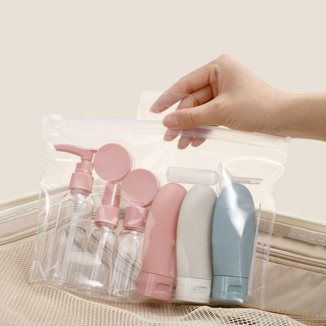 Travel Bottle Set with Bag, Leak-Proof, Travel Bottles for Toiletries, Portable Travel Accessories for Shampoo, Cosmetics, Lotion, Conditioner