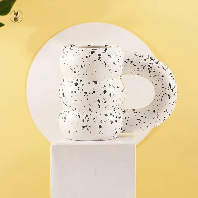 Nordic-Inspired Donut Ceramic Mug for Cozy Coffee Moments White Color